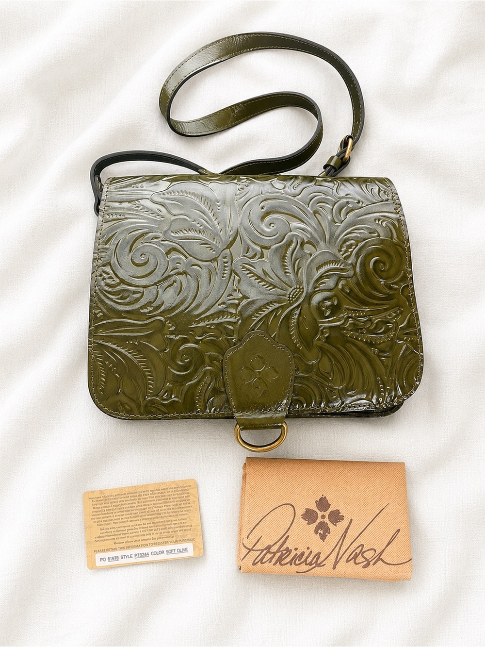 Patricia Nash Ilina Tooled Leather Bag | Equestrian Elegance Artisanal Luxe - Picture 14 of 16